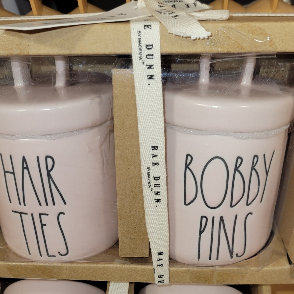 Rae Dunn Hair Tie/Bobby Pins PINK